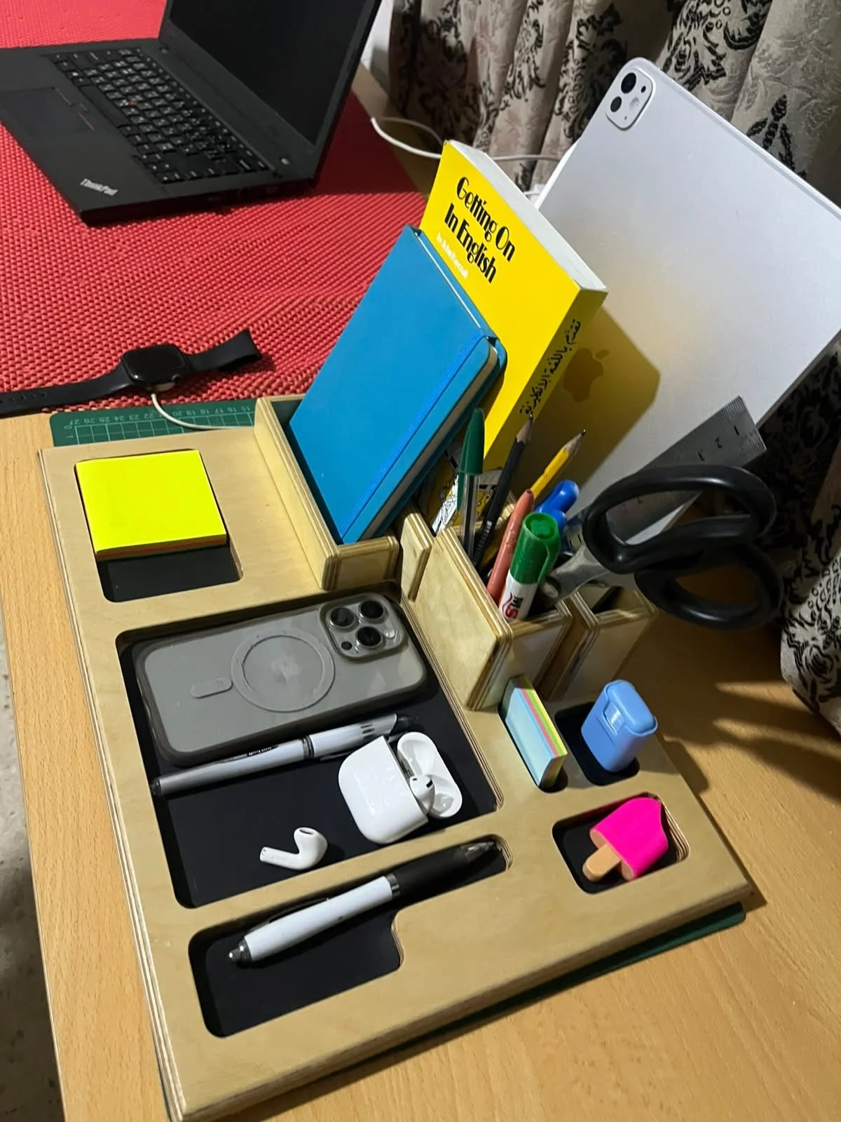 A desk, a little clearer